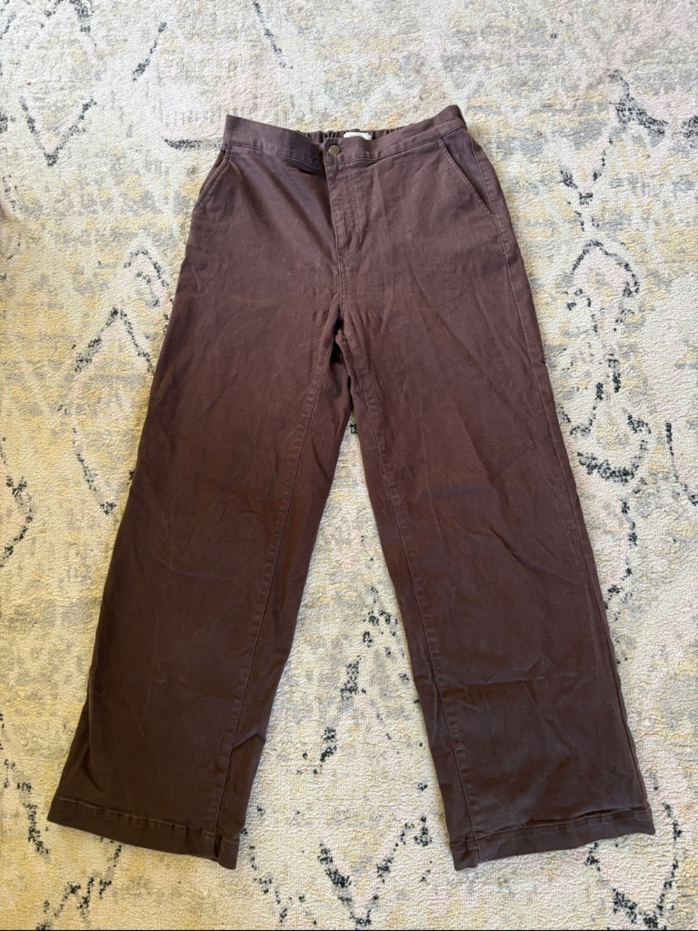 OAK + FORT women's Straight-Leg Brown Chino Pants